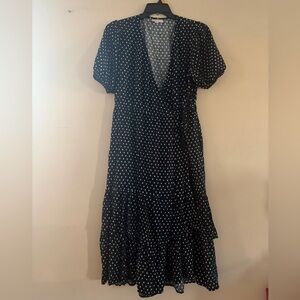 Knox Rose Black/White Wrap Midi Dress Size L